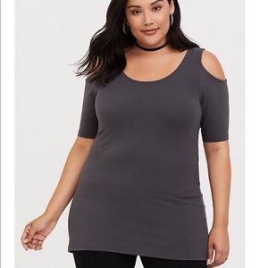 Torrid | 2 | Grey Cold Shoulder Tee